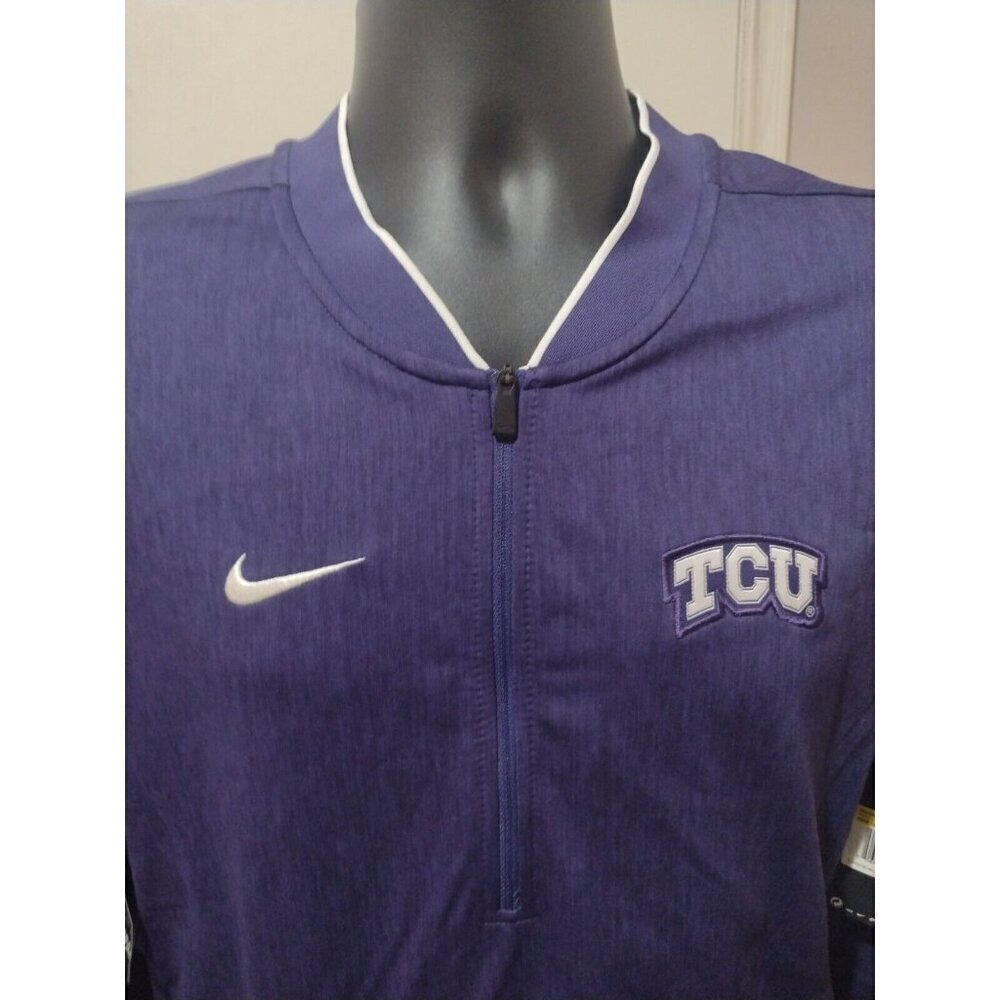 NEW Men's Nike TCU Horn Frogs 1/4 Zip Pullover Sweatshirt Small S Purple NWT - Picture 7 of 14